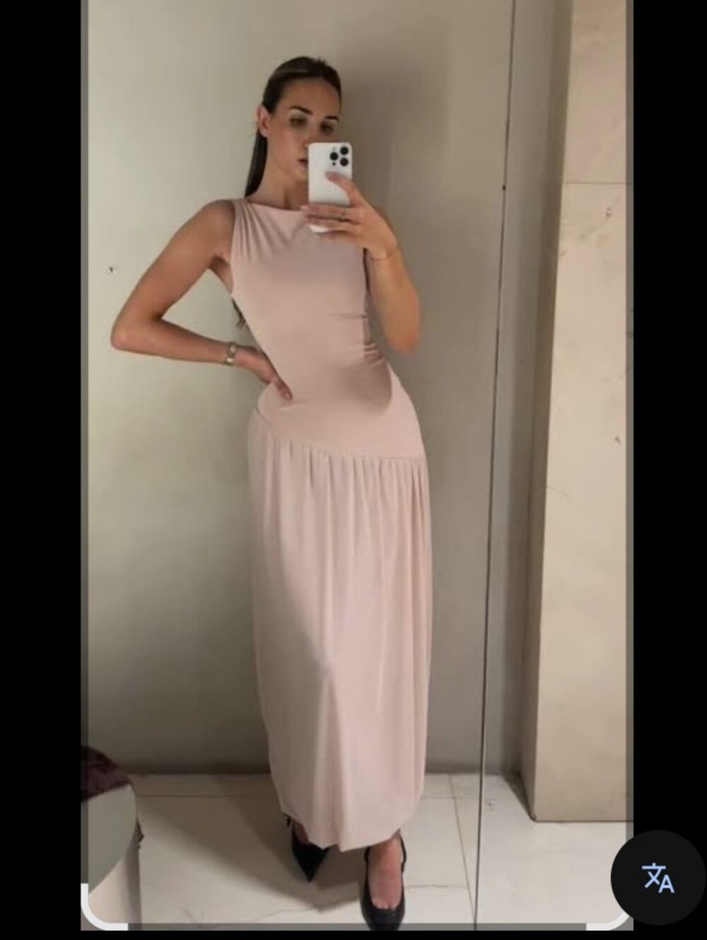 Zara Sleeveless Light Pink Maxi Dress